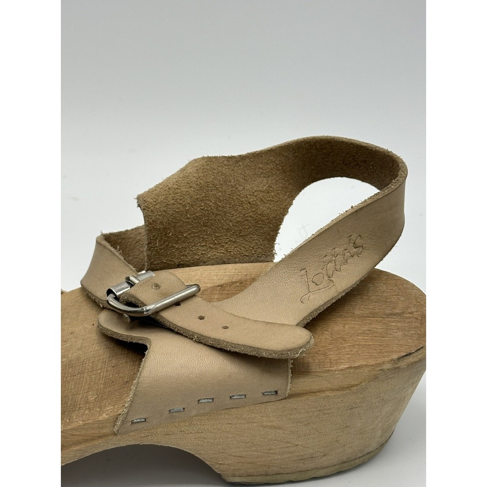Lotta's Clogs Womens Size 36 Tan Leather Close Toe Slip On Boho Cottage Core New - Picture 12 of 14